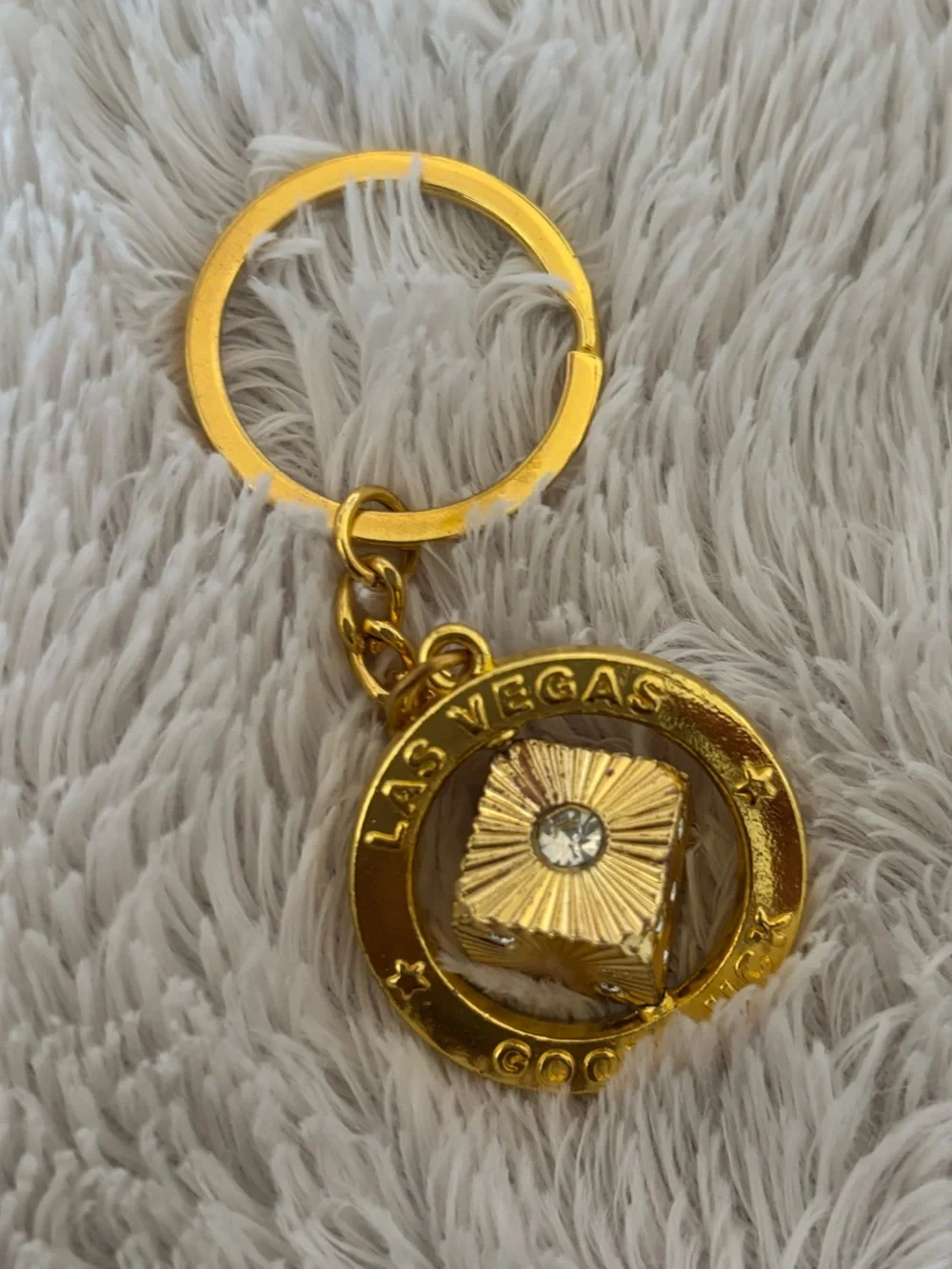 Gold Las Vegas Good Luck Keychain